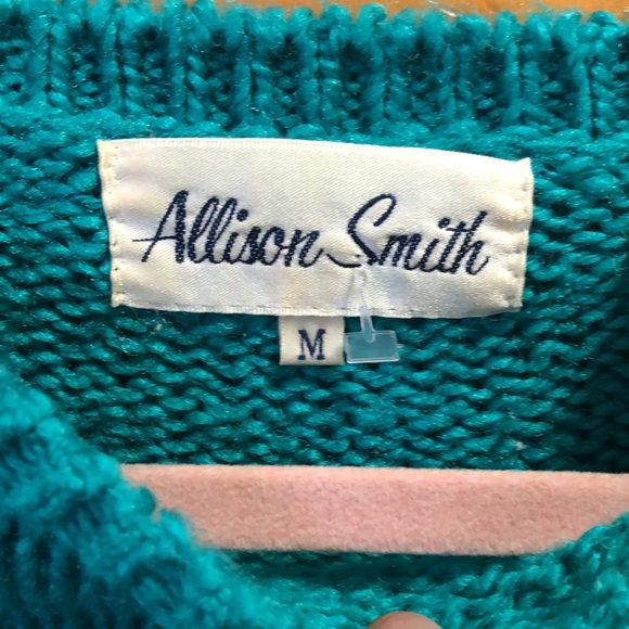 Turquoise Allison Smith Sweater- Size M - Picture 2 of 3